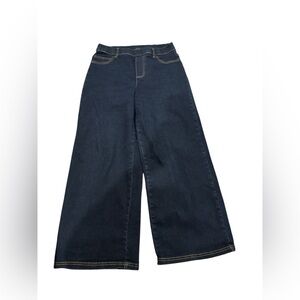 NWOT Anna & Ava Wide Leg Pull On Jeans Women’s Size Large Dark Blue
